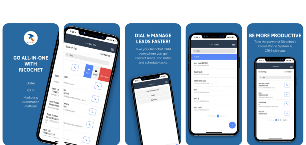 Ricochet Mobile CRM by Speed to Contact: Cloud Phone System, Dialer, CRM & Marketing Automation Platform
