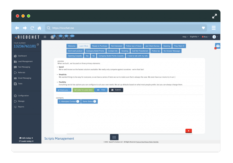 Ricochet: Call Center Scripts convert more leads!
